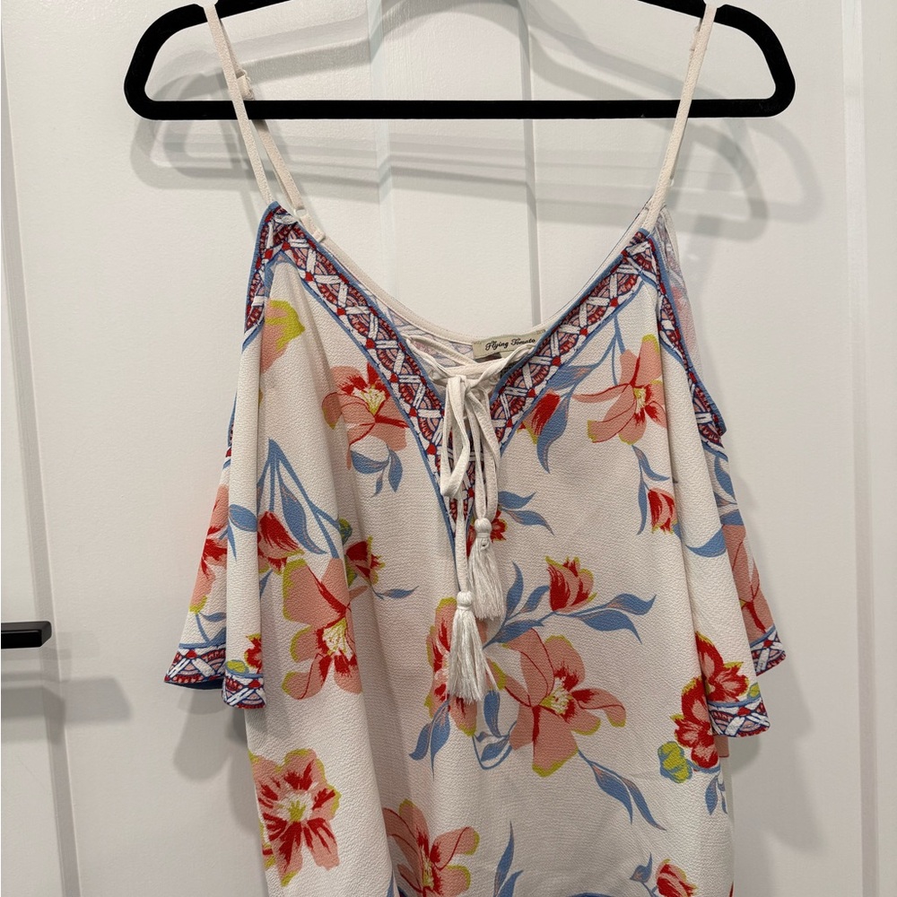 Floral Cold-Shoulder Blouse - Picture 2 of 4